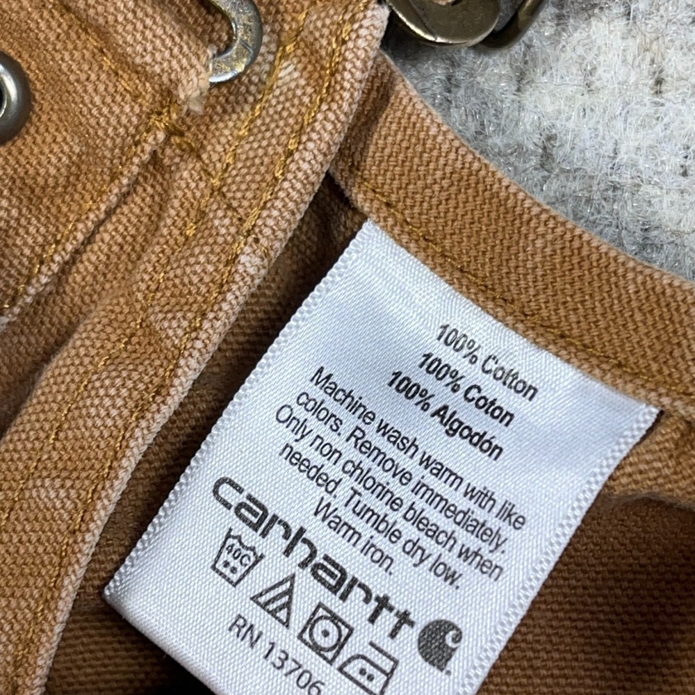Carhartt Youth Bibs Overalls size 6 Brown Reinforced Double Knee Duck Canvas - Picture 12 of 14
